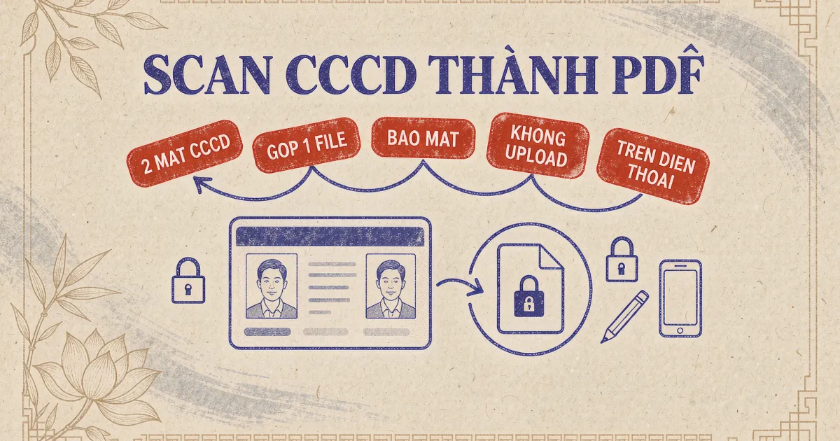 Cách scan CCCD thành file PDF để nộp hồ sơ online (bảo mật, không upload)