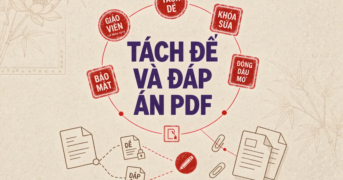 Cách tách đề và đáp án trong file PDF, khóa file đề trước khi gửi
