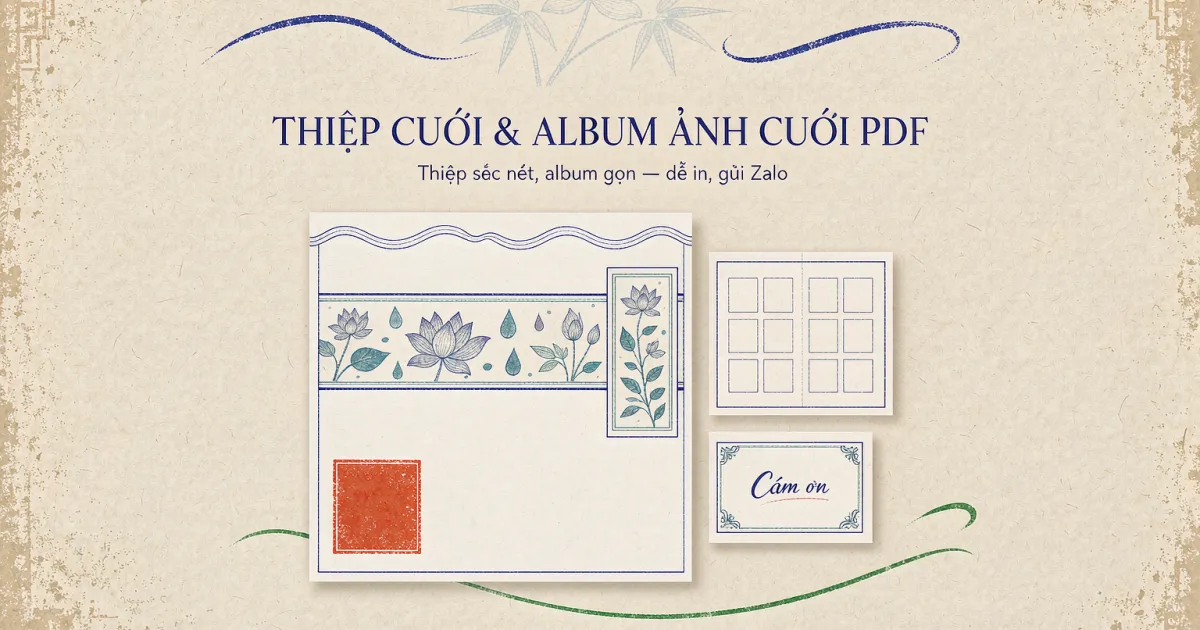 Thiệp cưới & album ảnh cưới: thiết kế PDF gửi khách mời