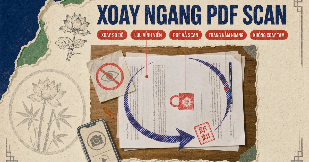 Cách xoay ngang PDF đã scan bằng điện thoại: Lưu trang nằm ngang vĩnh viễn