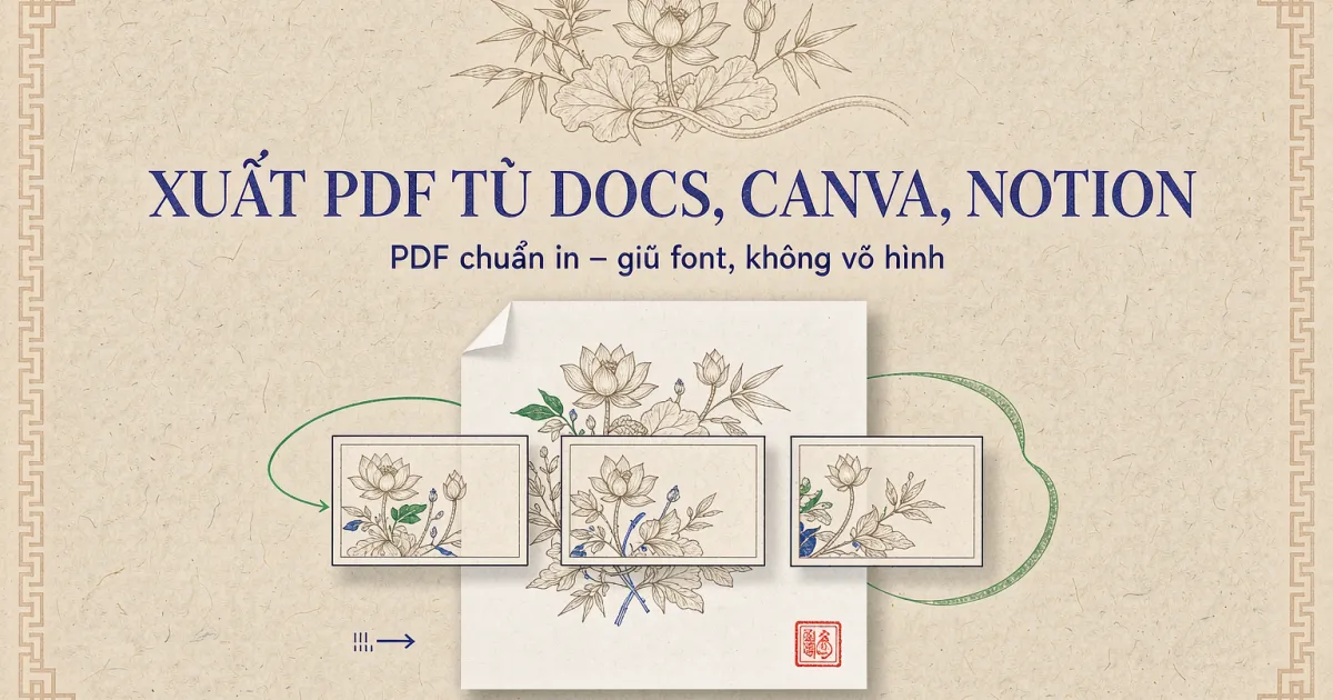 Xuất PDF từ Google Docs, Canva, Notion chuẩn in ấn